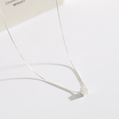 Simple Geometric Sugar Cube Necklace for Women