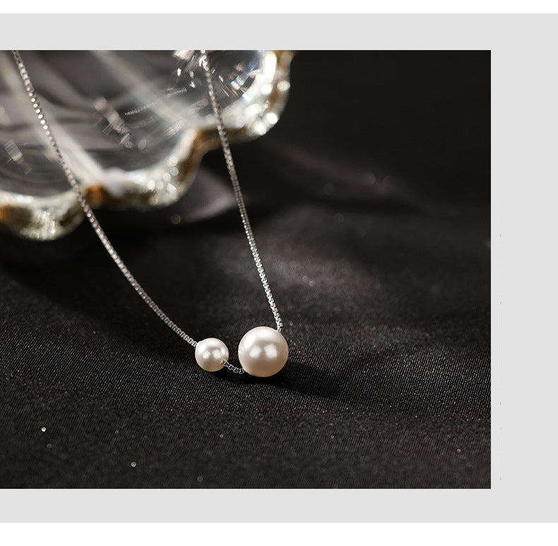 Two Pearl Necklace for Women Fashion Simple Light Luxury Niche Design