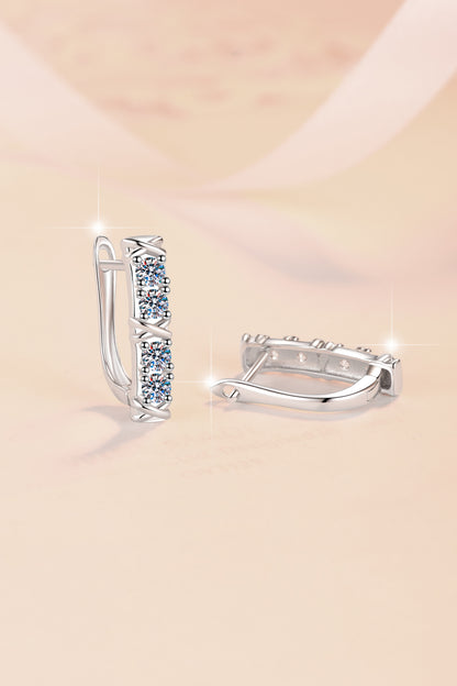 Two-tone Cross Earrings S925 Sterling Silver Light Luxury Fashion European and American Cross-border Personality Minimalist Style Moissanite Earrings