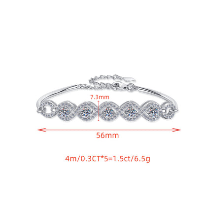 European and American S925 Sterling Silver Jewelry Fashion High-end Starry Sky Bracelet Cross-border Source Moissanite Bracelet