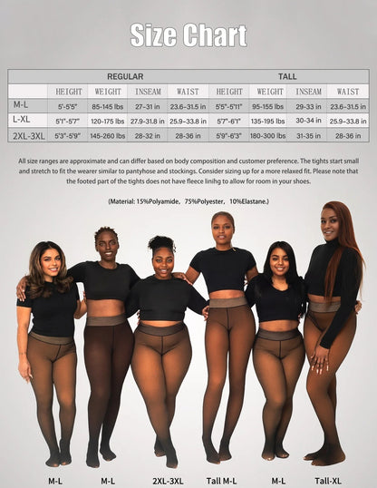 Plus Size thermal stockings Warm Tights Pants Feet Fleece Lined Winter Leggings Extra Warm Long Socks Pants Women pantyhose