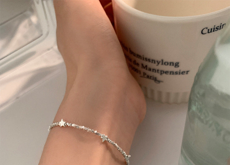 Broken Silver Five-Pointed Star Bracelet for Women Fashionable