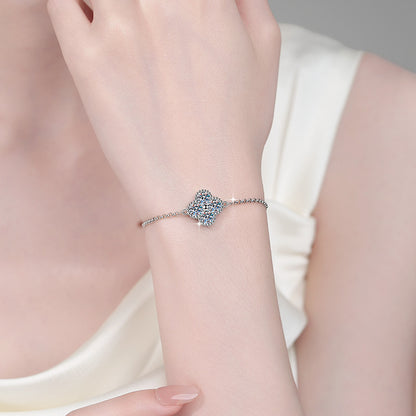 Four-leaf Clover Bracelet Korean Fashion European and American Hot-selling Moissanite Jewelry High-end S925 Silver Jewelry Wholesale Cross-border