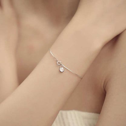 Single Diamond Snake Bone Bracelet for Women Fashion Simple Ins Style