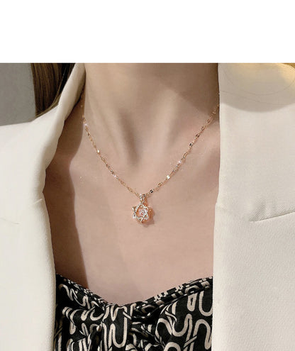 Beating Heart Heartbeat Hexagram Necklace for Women