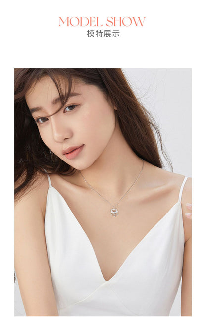 Full Diamond Bell Peace Lock Chain for Women
