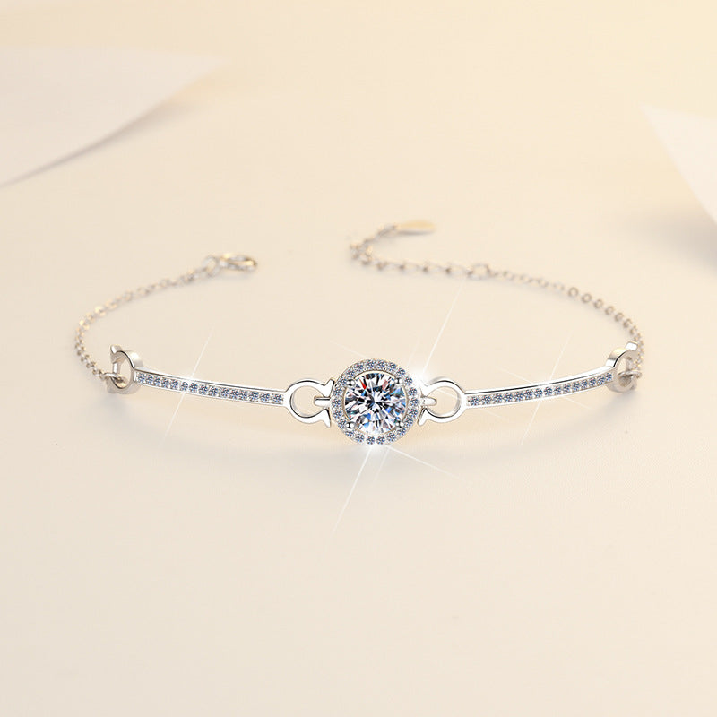 Moissanite Bracelet Radiant Star River Bangle Mobius 1 Carat Fashion Wholesale 925 Sterling Silver Jewelry