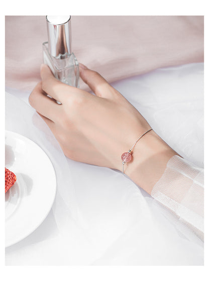 Strawberry Crystal Bracelet Women's High-end Niche Design