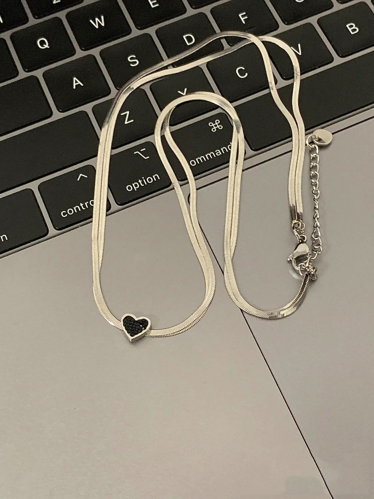Dark Heart Double Layer Necklace for Women