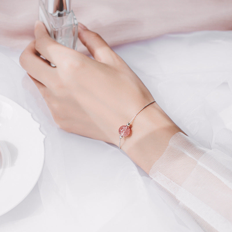 Strawberry Crystal Bracelet Women's High-end Niche Design