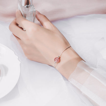 Strawberry Crystal Bracelet Women's High-end Niche Design
