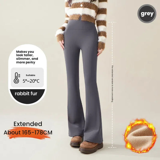 High Waist Flare Leggings Women Winter Fleece Lined Tummy Control Butt Lift Yoga Pants Stretchy Casual Bootcut Palazzo Trousers