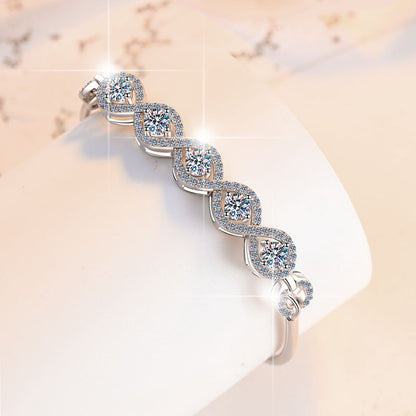 European and American S925 Sterling Silver Jewelry Fashion High-end Starry Sky Bracelet Cross-border Source Moissanite Bracelet