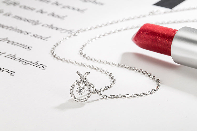Full Diamond Water Drop Necklace for Women