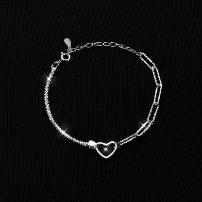 Gypsophila Cube Heart Stitching Bracelet for Women
