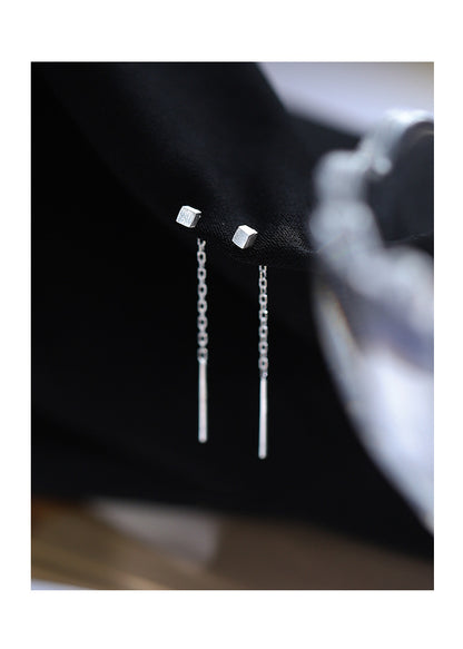 Tassel Square Thread Earrings for Women Niche Design