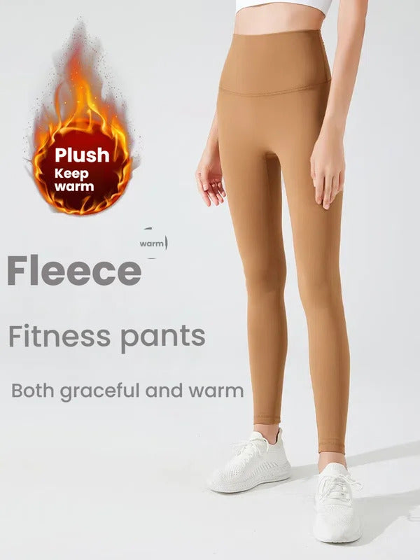 Women's Fleece Lined Shark Yoga Pants Tummy Control Thermal Leggings Winter Warm Sport Tights