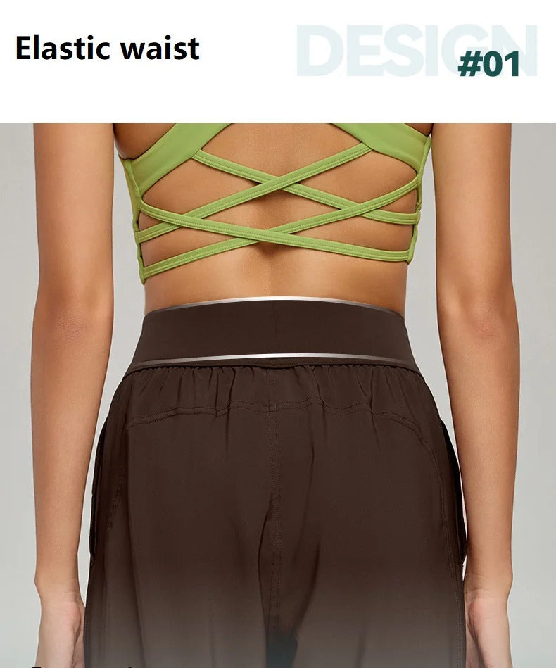 Spring Summer Straight Wide Leg Pants Women's High Waist Slimming Sports Trousers Breathable Draping Loose Casual Yoga Pants