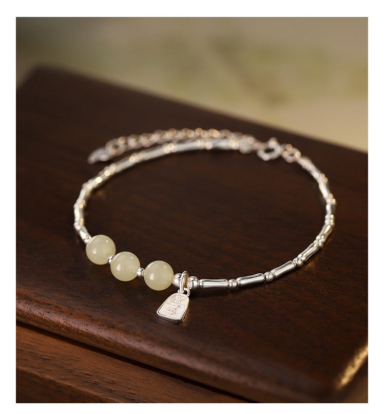 Hetian Jade Bamboo Knot Bracelet for Women Jewelry Wholesale