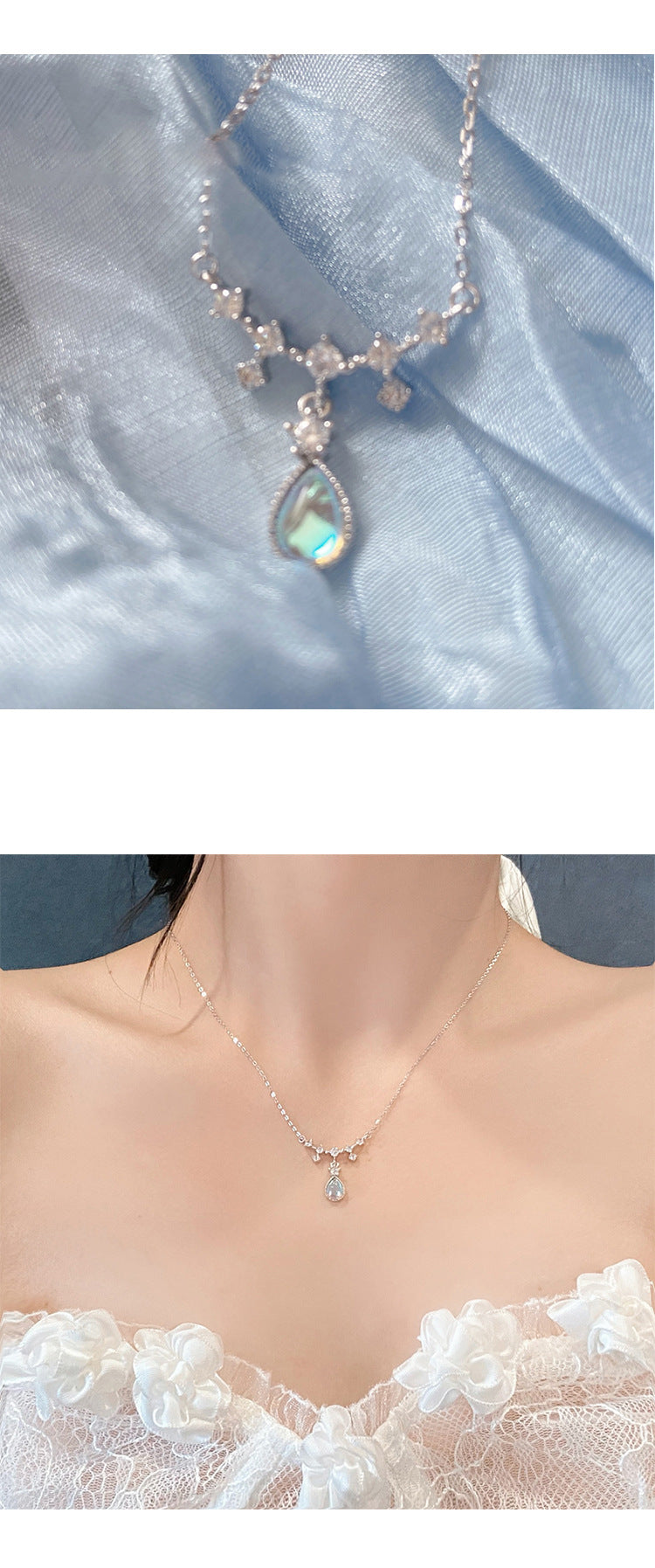 Beauty Tears Moonstone Tear Necklace for Women