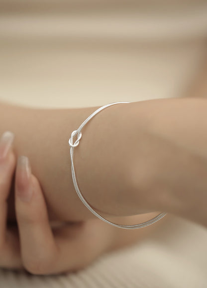 Knotted Double Layer Snake Bone Bracelet for Women
