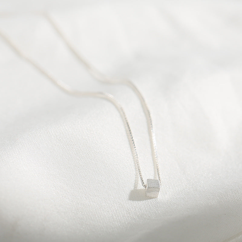 Simple Geometric Sugar Cube Necklace for Women