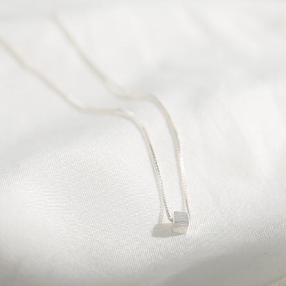 Simple Geometric Sugar Cube Necklace for Women