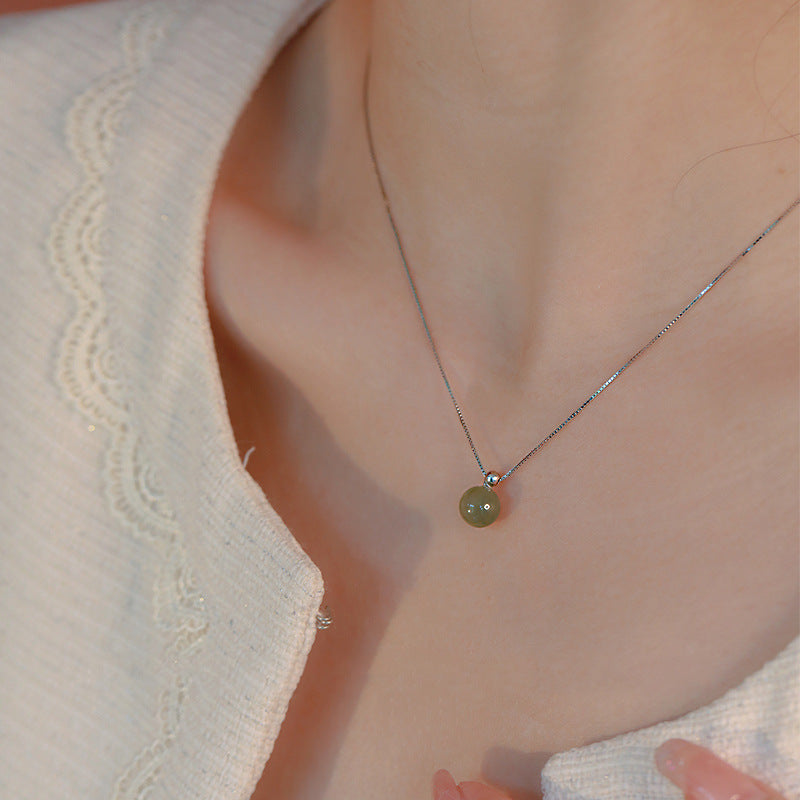Lake Green Hetian Jade Necklace for Women