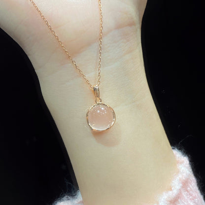 Cherry Blossom Pink Crystal Necklace for Women