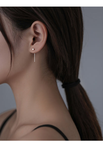 Tassel Square Thread Earrings for Women Niche Design