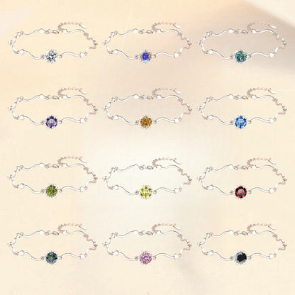 Korean Fashion Moissanite Jewelry Snowflake D Color 1 Carat Hand Jewelry S925 Sterling Silver Bracelet for Women