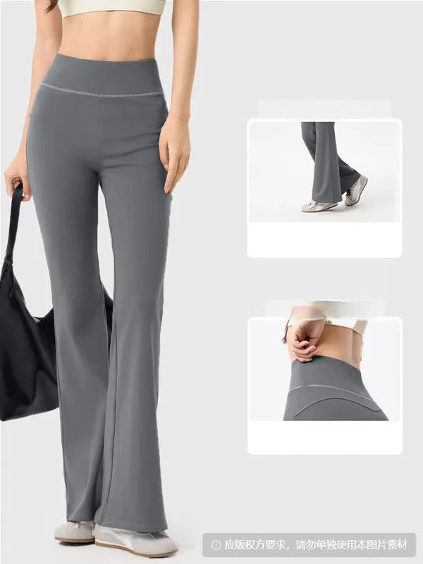 Plus Fleece Yoga Pants Bell Bottom Warm Insulated Autumn Winter Wear Slim Fit Flared Pilates Exercise Leisure Trousers Bootcut