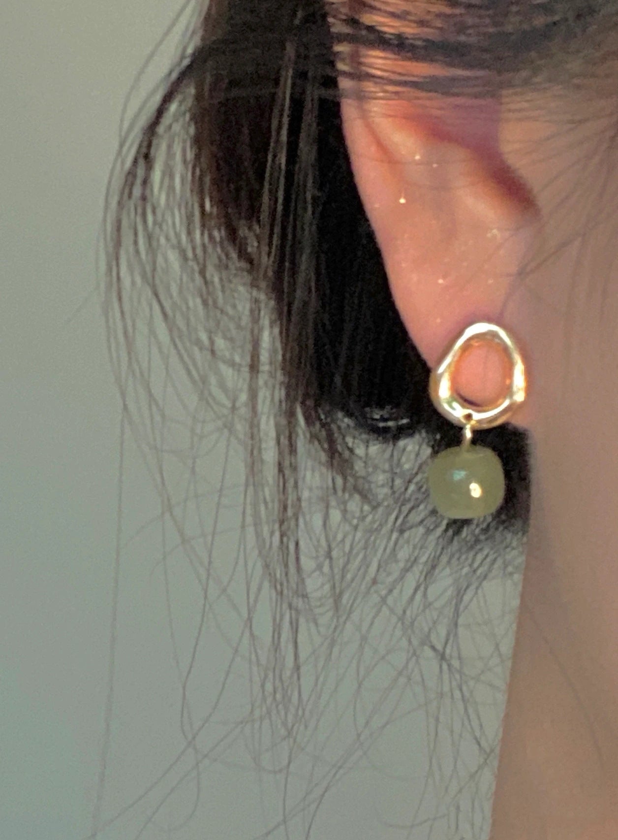 Hetian Jade Yang Green Earrings for Women New Chinese Style
