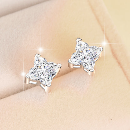 Four-leaf Clover Earrings High-end Sense of Flower-shaped Irregular lv Star Moissanite Earrings s925 Sterling Silver Ear Jewelry