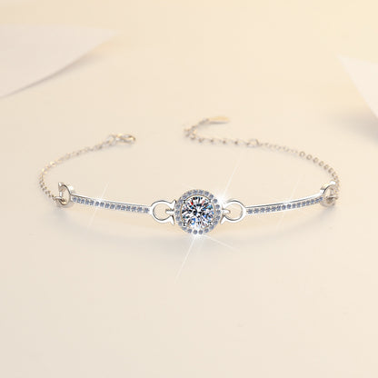 Moissanite Bracelet Radiant Star River Bangle Mobius 1 Carat Fashion Wholesale 925 Sterling Silver Jewelry