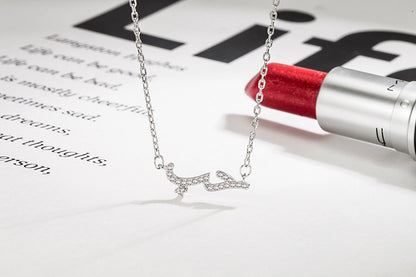 Inlaid Diamond Wave Branch Necklace for Women