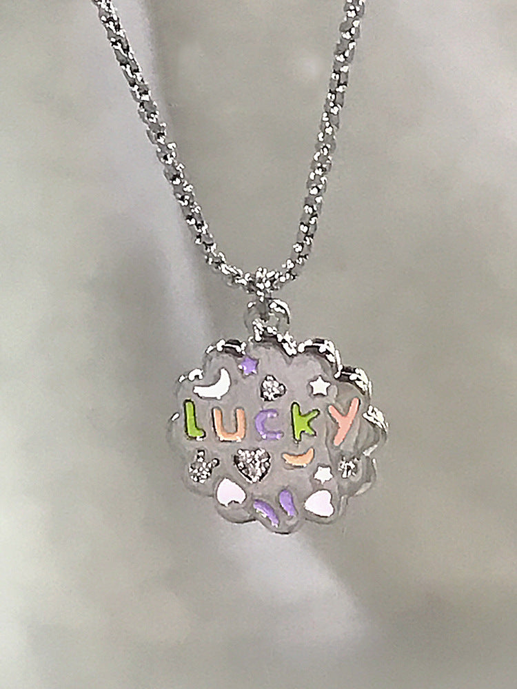 Lucky Flower Letter Lucky Necklace for Women Chain Pendant Wholesale