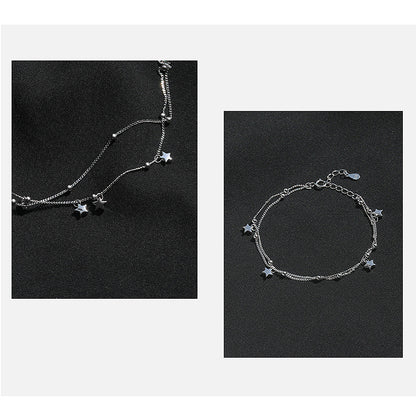 Five-Pointed Star Round Bead Double-Layer Bracelet Jewelry