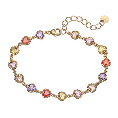 Niche High-End Versatile Fashionable Luxury Heart Zircon Stainless Steel Bracelet for Women