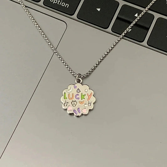 Lucky Flower Letter Lucky Necklace for Women