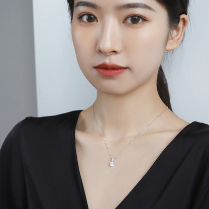 Live Cross-Border Hot-Selling Moissanite Necklace Elegant Versatile Light Luxury High-End Feel Women's S925 Sterling Silver Collarbone Chain