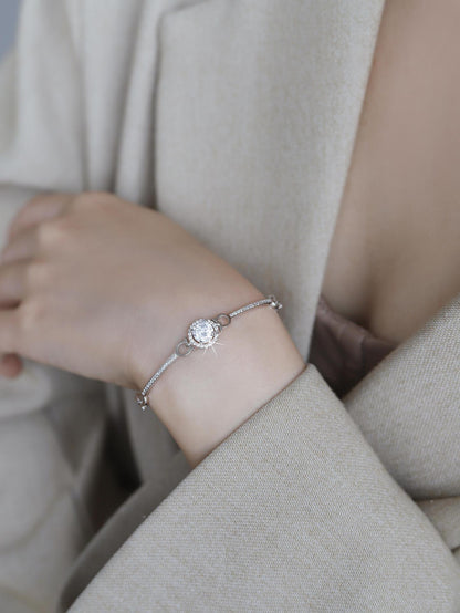 Moissanite Bracelet Radiant Star River Bangle Mobius 1 Carat Fashion Wholesale 925 Sterling Silver Jewelry