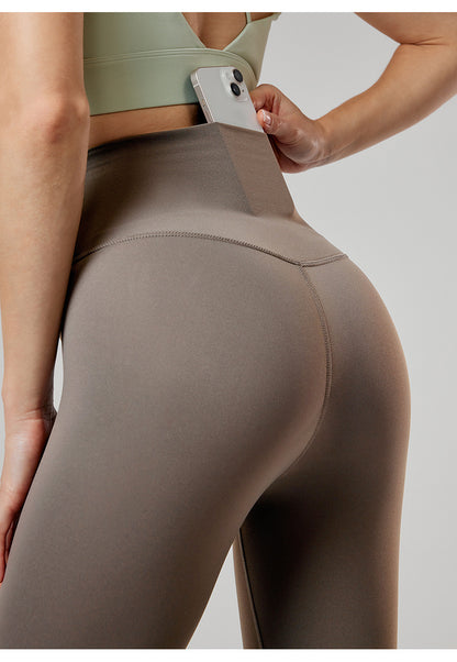 Women's High Waist Yoga Leggings Naked Feeling  Booty Lifting YOGA Fitness Pants Professional Training Sports Tights Orange