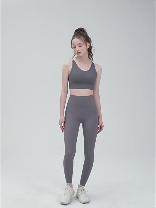 Nulux High-Intensity Tight Yoga Pants High Waist Sports Leggings High Stretch Ultra-Thin Quick-Dry Pants Green Brown Khaki