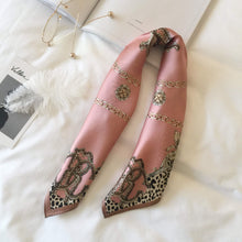 Load image into Gallery viewer, Square 10mm 52cm Silk Leopard Print Chain Pattern Scarf JUXUAN-96005054C
