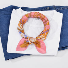 Load image into Gallery viewer, Square Scarf 14mm 53cm Twill Silk Scarf Elegant Flower Scarves  JXHUZHOU012A
