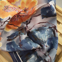 Load image into Gallery viewer, Square Scarf 14mm 53cm Twill Silk Scarf Elegant Flower Scarves JXZS53YJE17A
