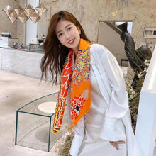 Load image into Gallery viewer, New style twill silk 14mm 90cm silk scarf large square scarf ZS90XW0001B
