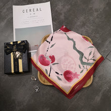 Load image into Gallery viewer, Square Scarf 14mm 53cm Twill Silk Scarf Elegant Flower Scarves JXZS53YJE17C

