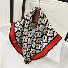 Load image into Gallery viewer, Square Scarf 14mm 53cm Twill Silk Scarf Elegant Flower Scarves JXSZD530016B

